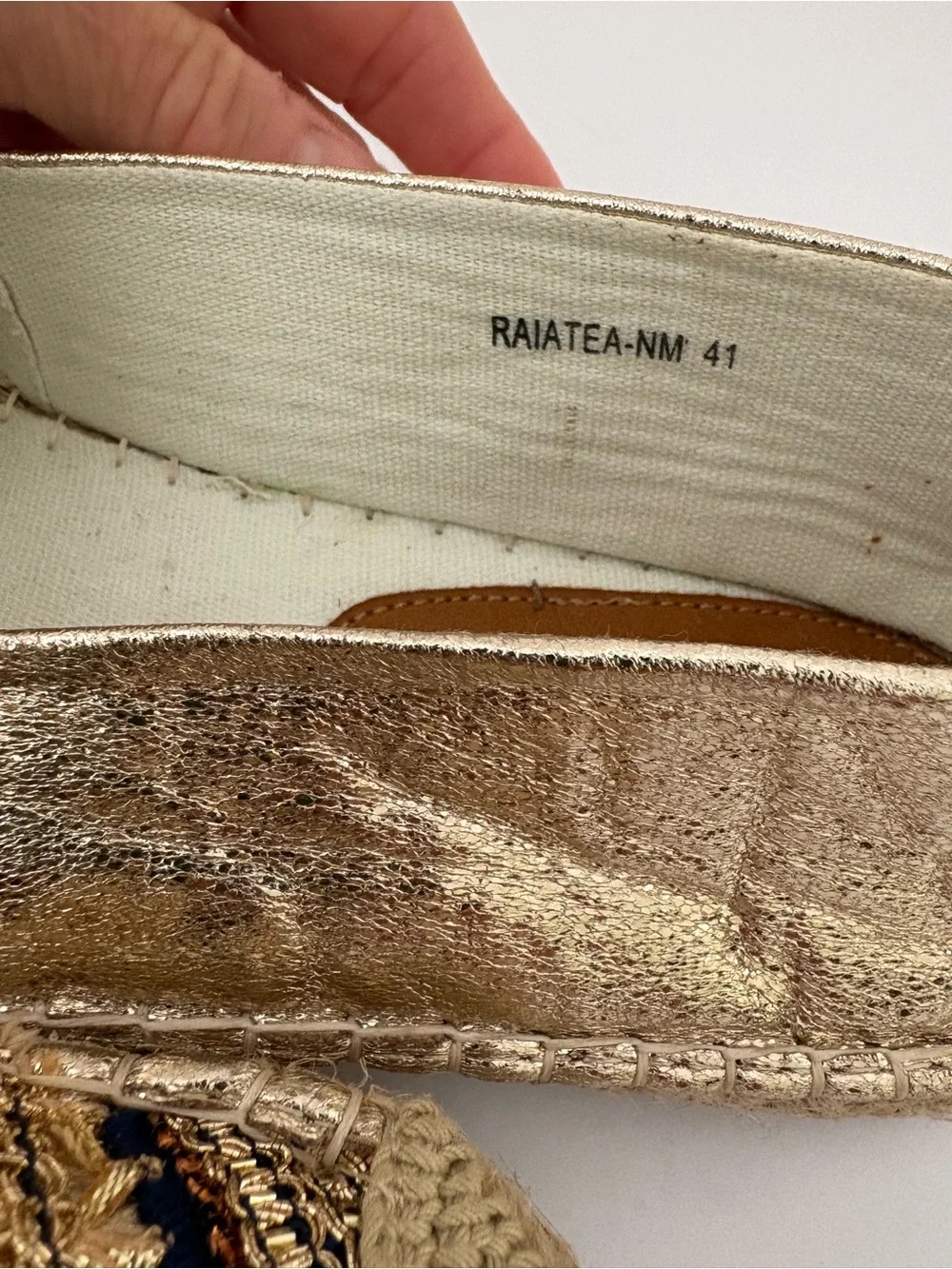 Patrizia by Spring Step Raiatea Espadrille/ Flats Metallic Gold. Sz 41 (9.5-10)